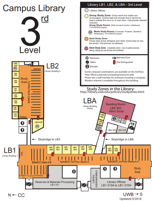 Map of campus library