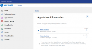 Appointment summary page eab navigate