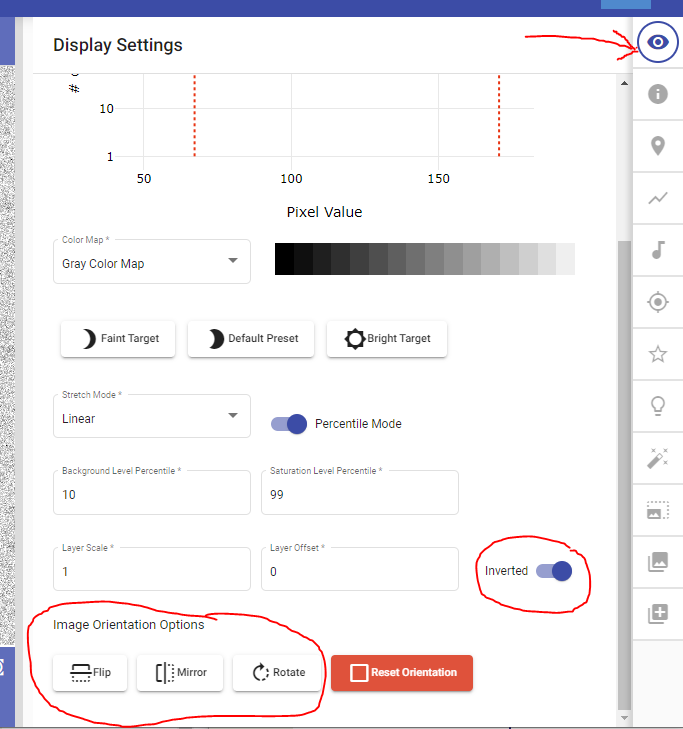 Where to find the Invert and Reorient tools.