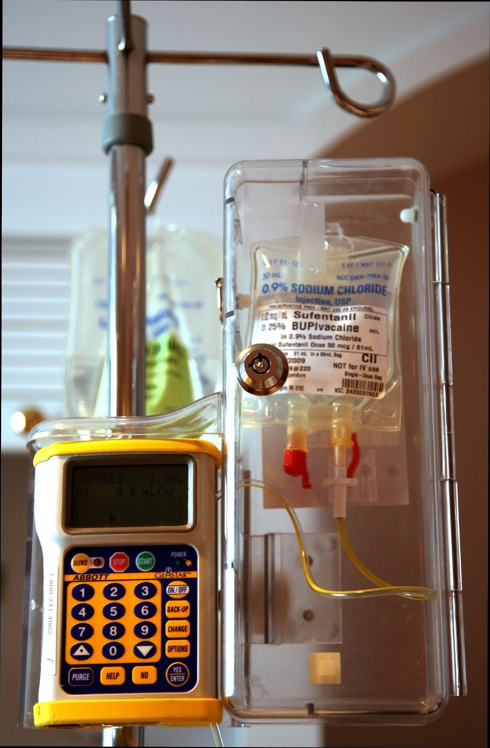 Photo showing an I V infusion pump