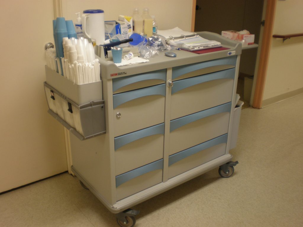 Photo showing medication cart