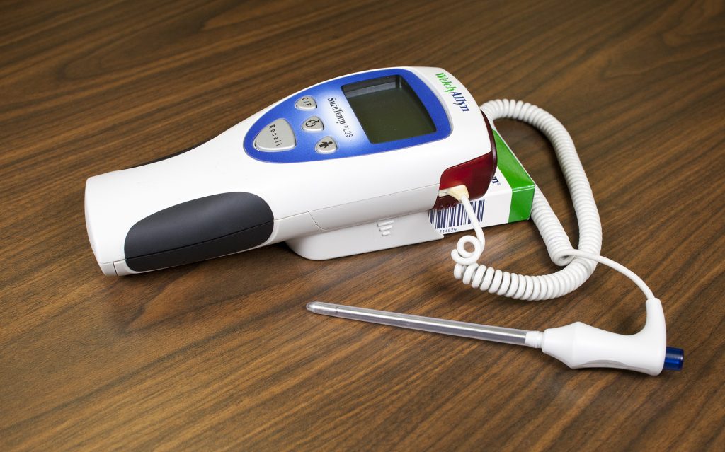 Photo showing a digital rectal thermometer