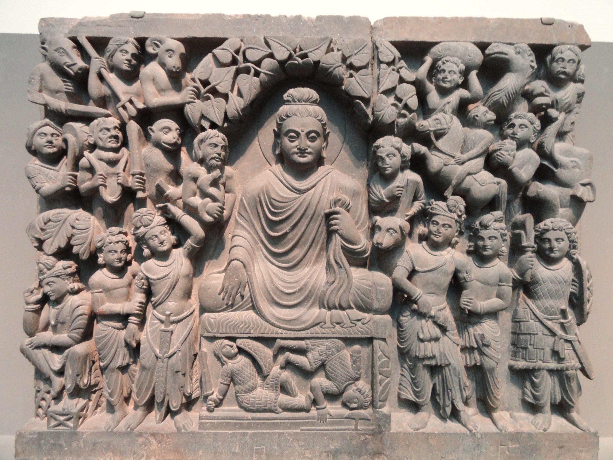 Photo showing Four Scenes from the Life of the Buddha - Enlightenment - Kushan dynasty, late 2nd to early 3rd century AD, Gandhara, schist