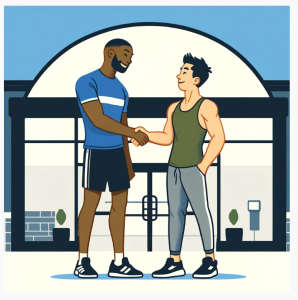 two people shaking hands in introductions