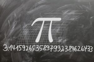 The number pi is 3.14159265359 with numbers continuing on indefinitely