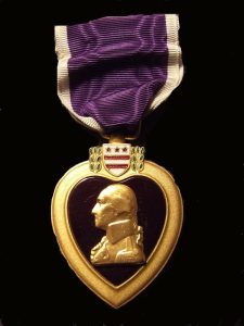 This purple heart was awrded to sergeant William Feinberg who served in worldwar two, for wounds sustained in action in Italy.