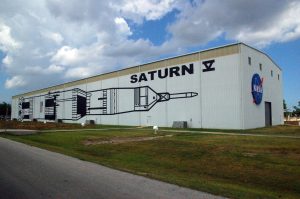Saturn V building at the Johnson Space Center in Houston, Texas.