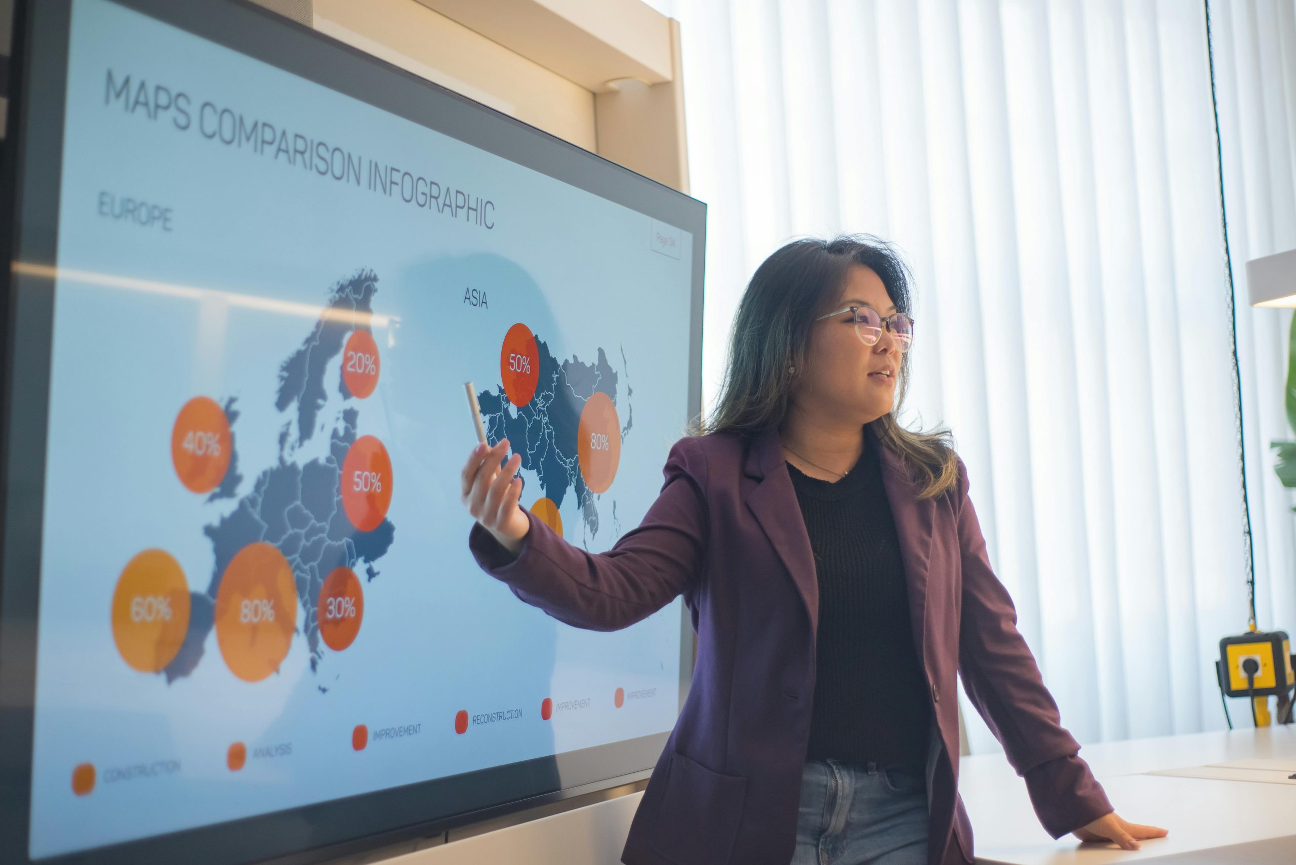 photo of a woman giving a presentation