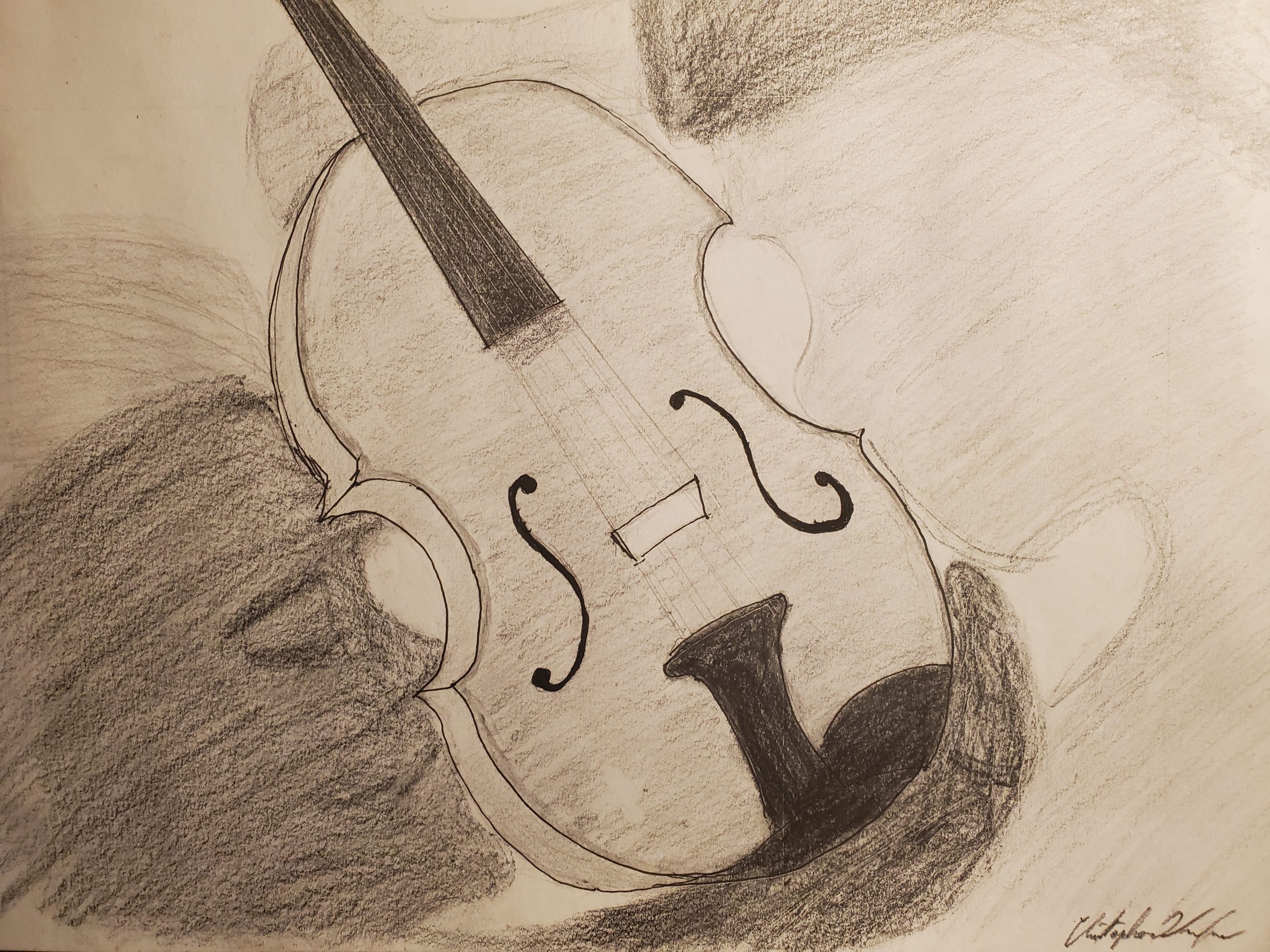Drawing of violin