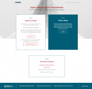 Homepage of OpenWA Pressbooks site